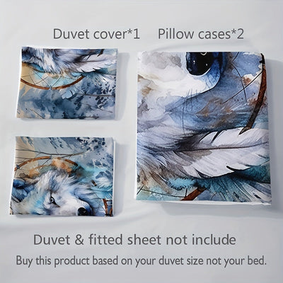 Dark Wolf 3-Piece Duvet Cover Set