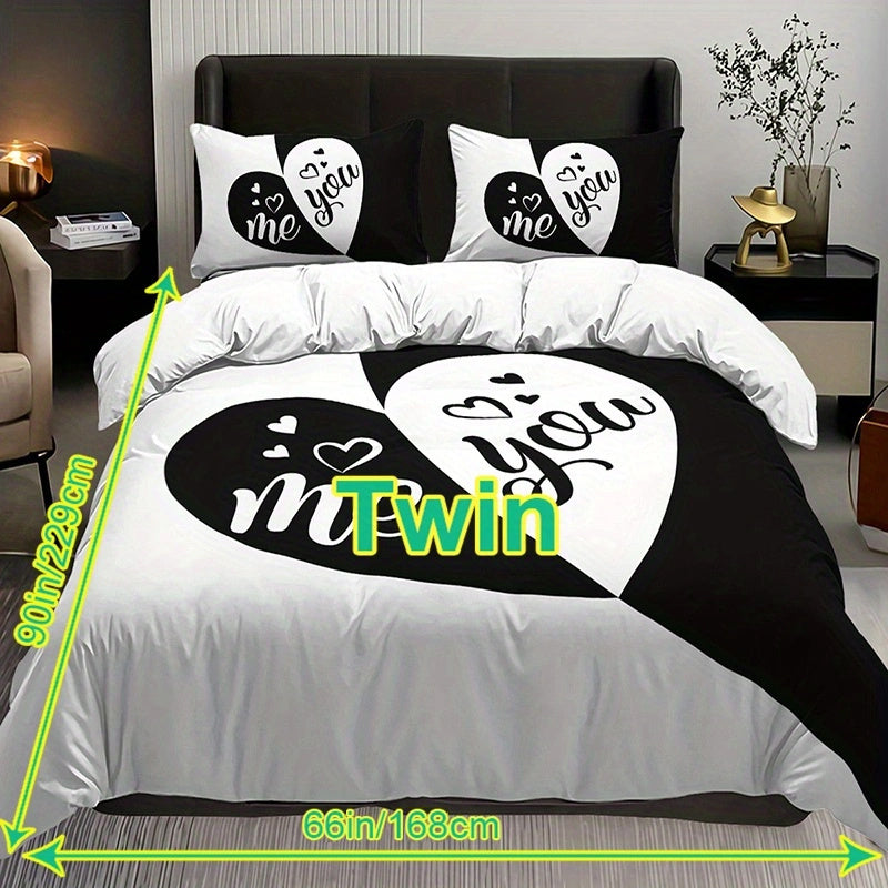 Heart Charm 3-Piece Duvet Cover Set