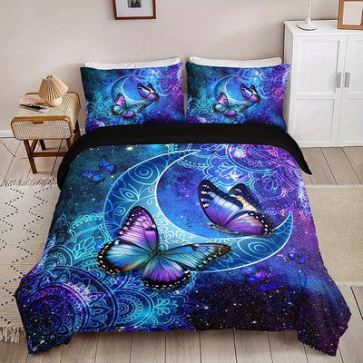 Butterfly Bloom 3-Piece Duvet Cover Set