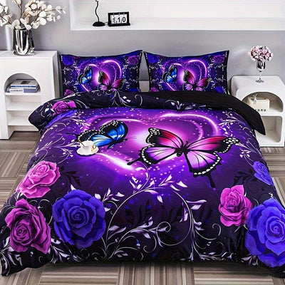 Butterfly Bloom 3-Piece Duvet Cover Set